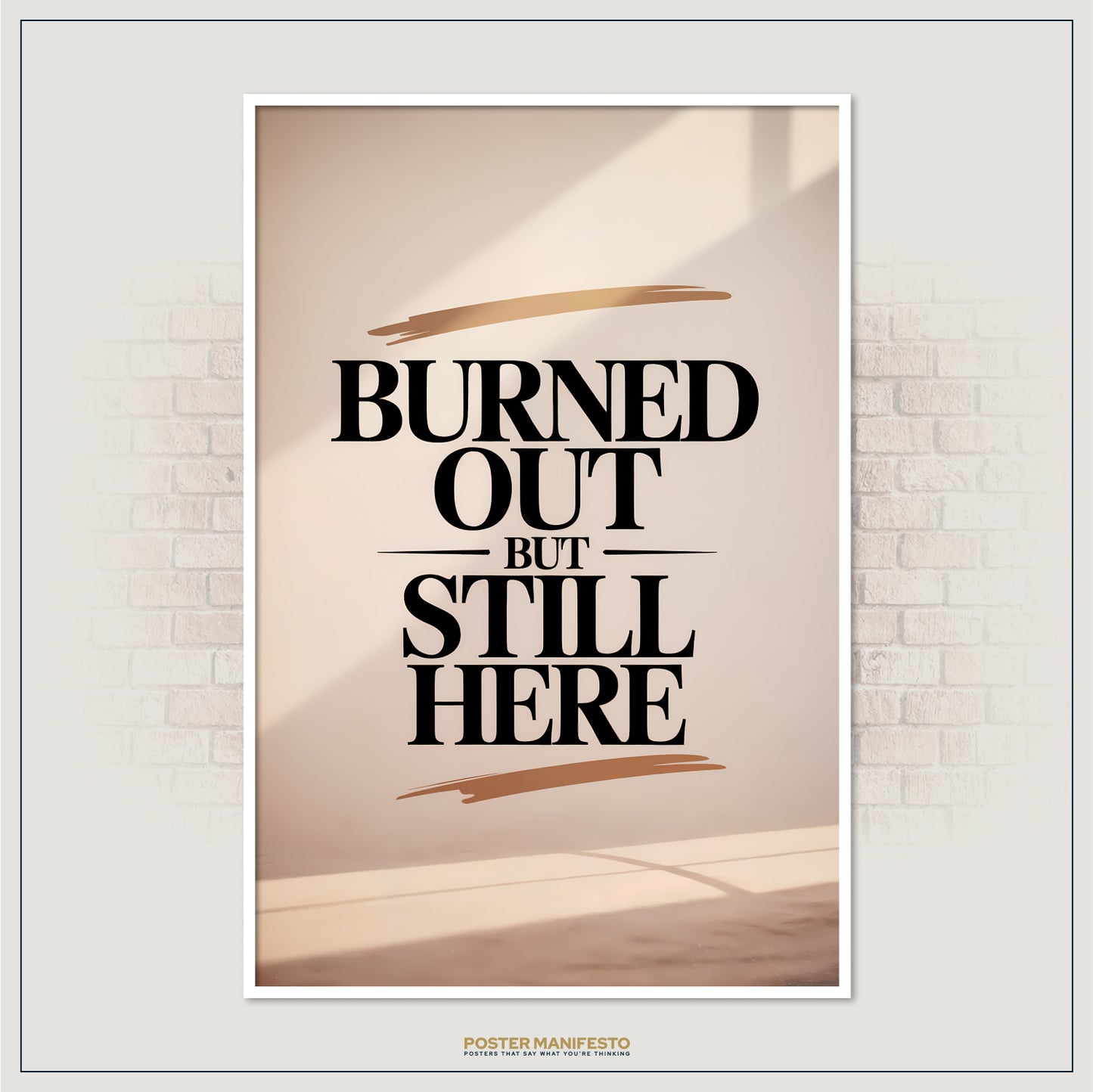 Modern office decor print blending resilience message with minimalist design