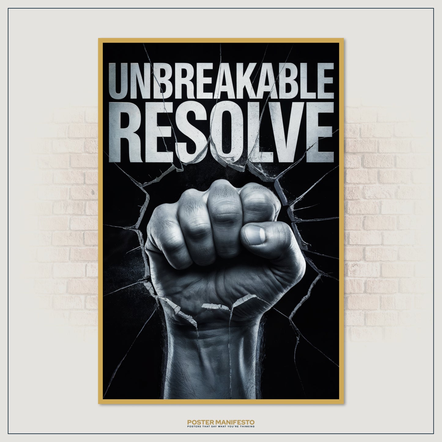 Strong motivational wall art symbolizing resilience and toughness.