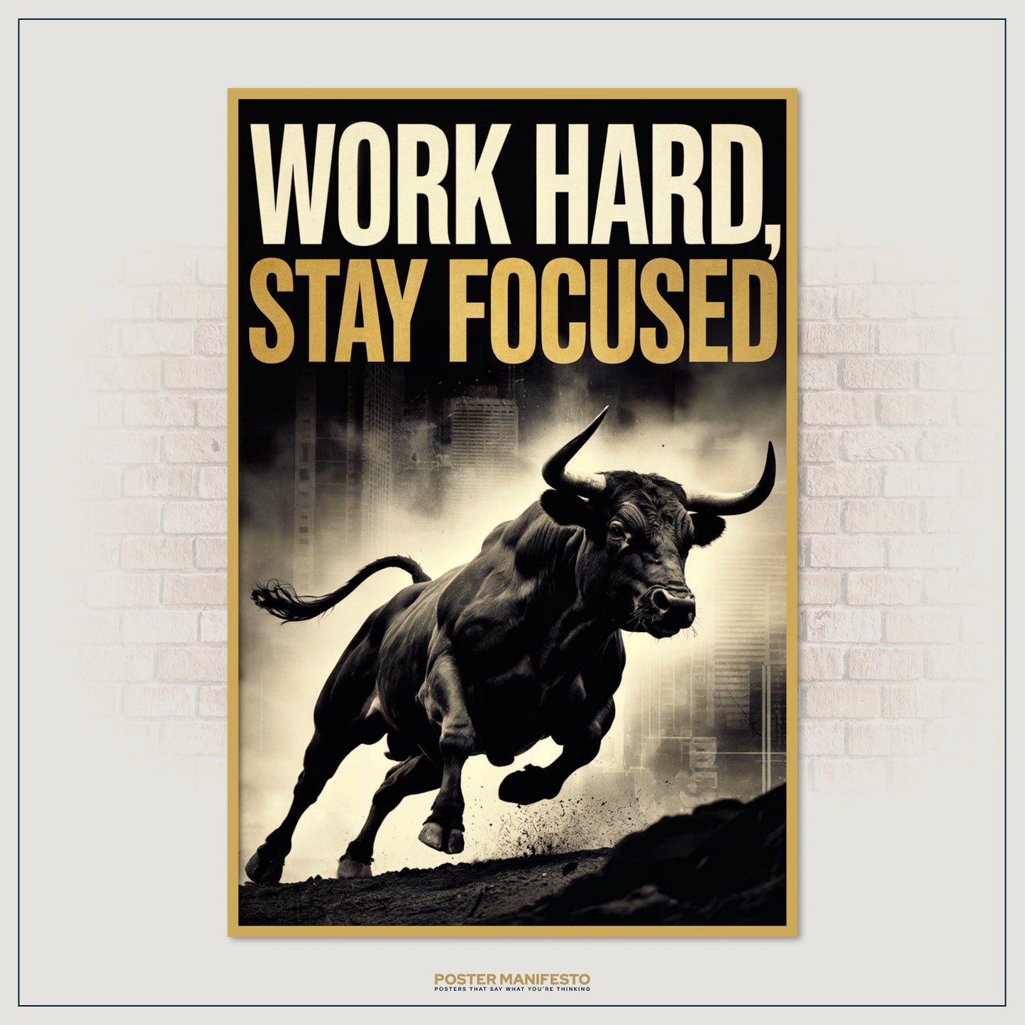 Inspirational wall art symbolizing ambition and discipline.