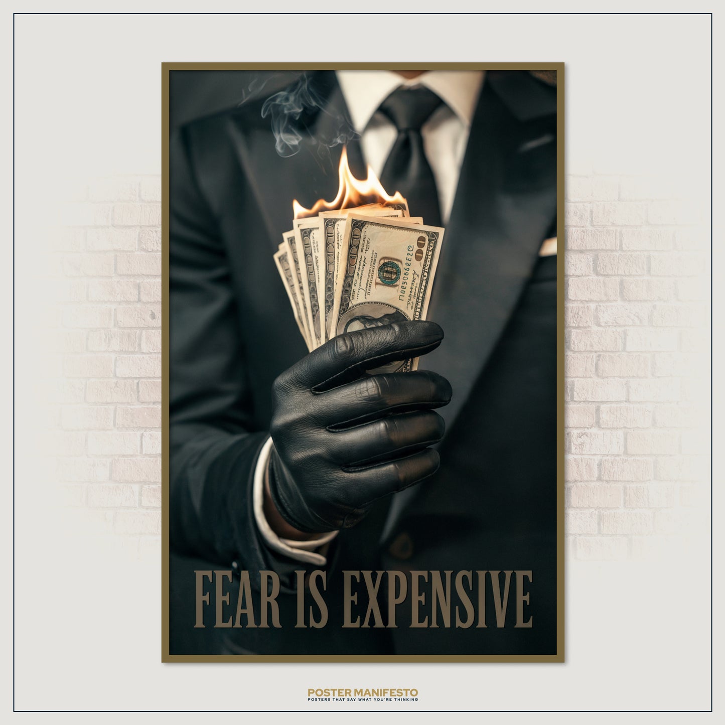 Fear Is Expensive motivational wall art for entrepreneurs.