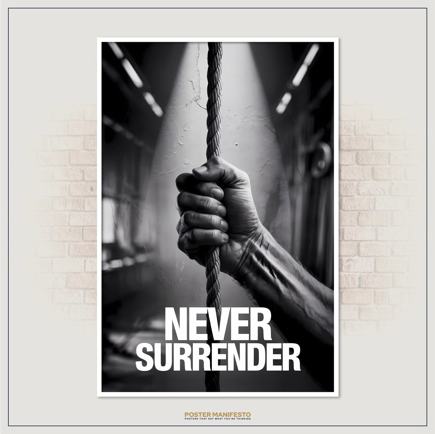 Inspirational wall art symbolizing perseverance with bold text