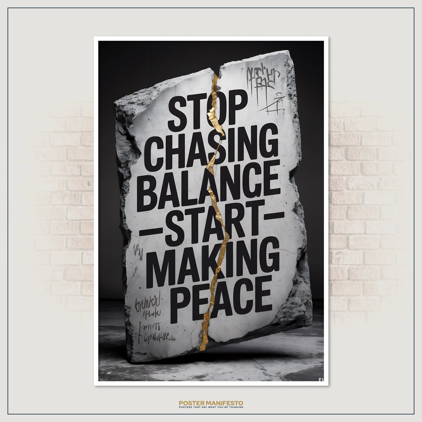 Modern graffiti-inspired poster promoting acceptance and inner harmony