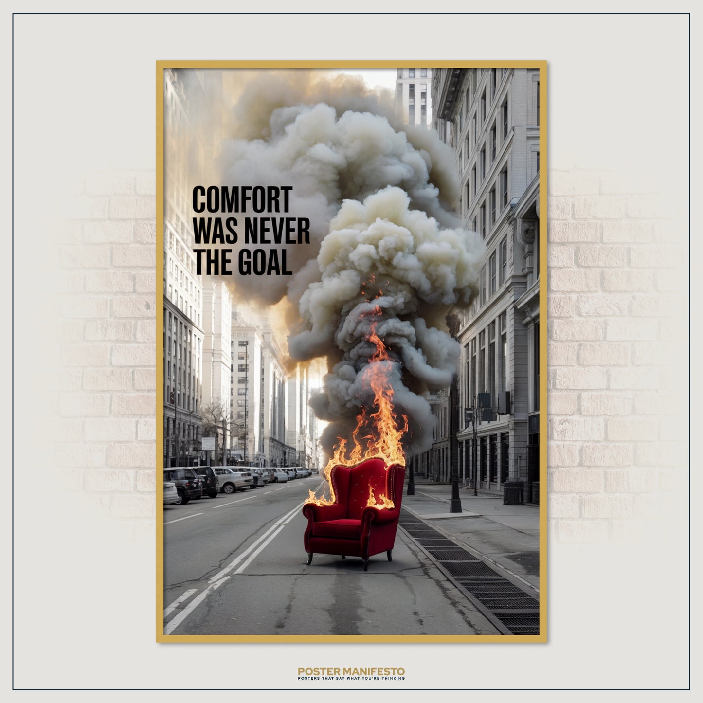 Bold motivational poster symbolizing ambition, risk-taking, and stepping out of comfort zones.