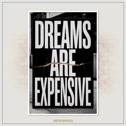 Stylish typography poster with bold letters and symbolic crack design