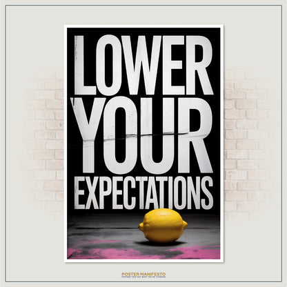 Funny modern office decor print with lemon symbolizing humor and realism