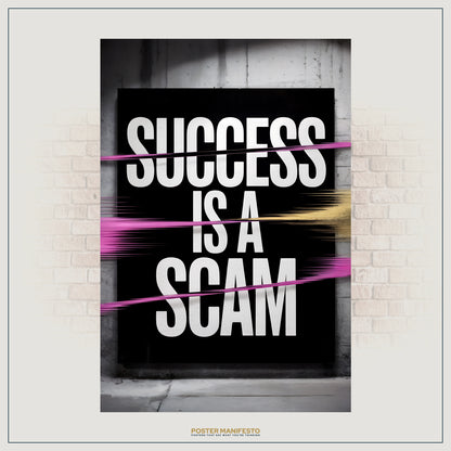 Sarcastic wall art featuring blunt anti-motivation quote in modern design
