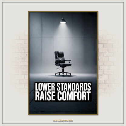Office decor print with sleek chair design and witty message