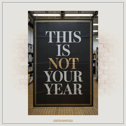 Sarcastic wall art featuring black background and refined gold frame