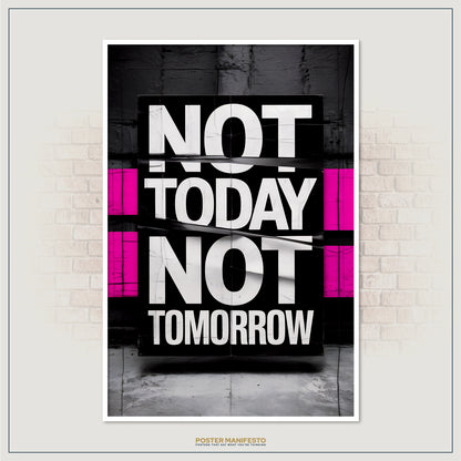 Modern office decor print with hot pink highlights and edgy urban style