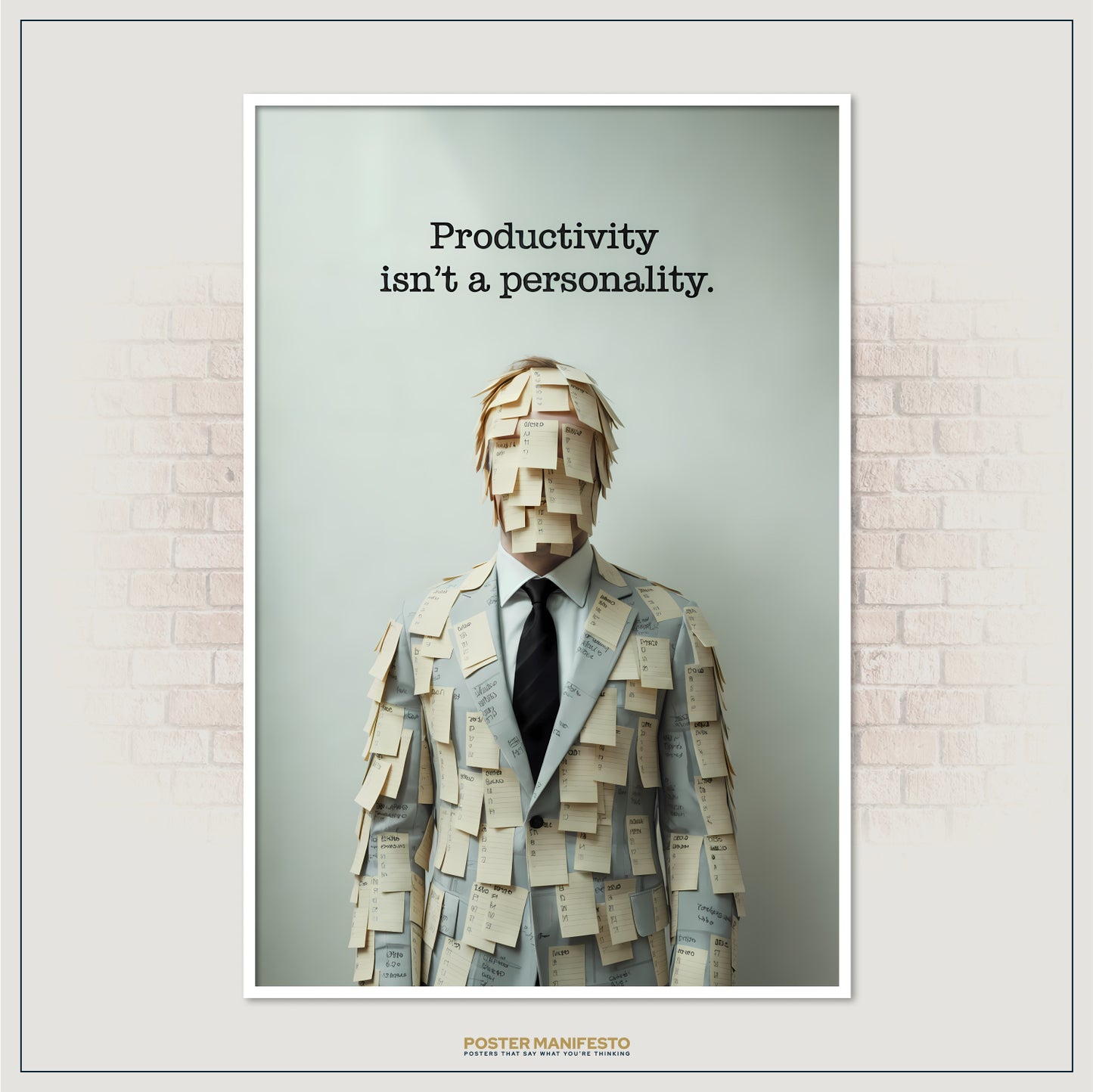 Modern office decor print blending humor, realism, and a bold truth quote