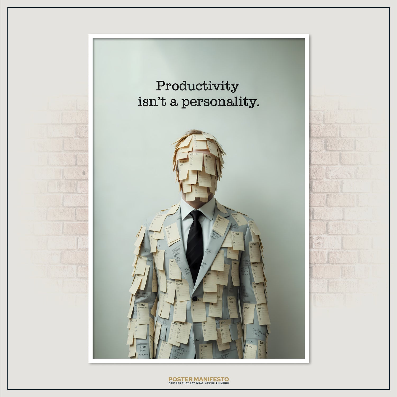 Modern office decor print blending humor, realism, and a bold truth quote