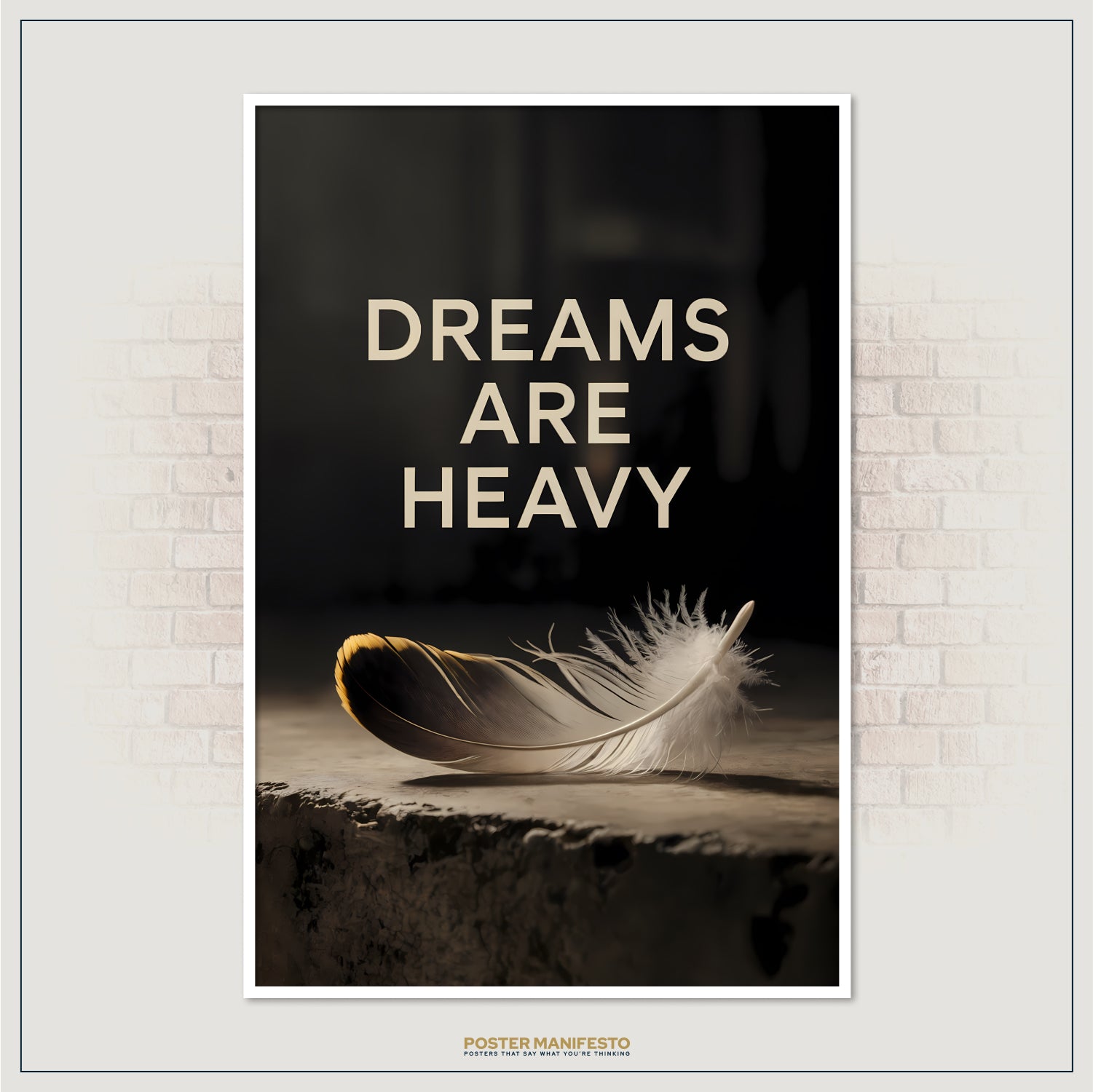 Modern office decor print blending minimalist photography with thoughtful quote
