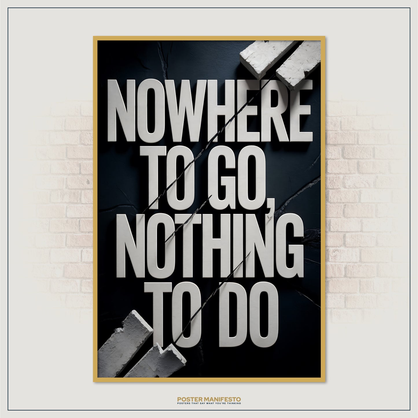 Modern poster with 3D effect typography and fractured backdrop