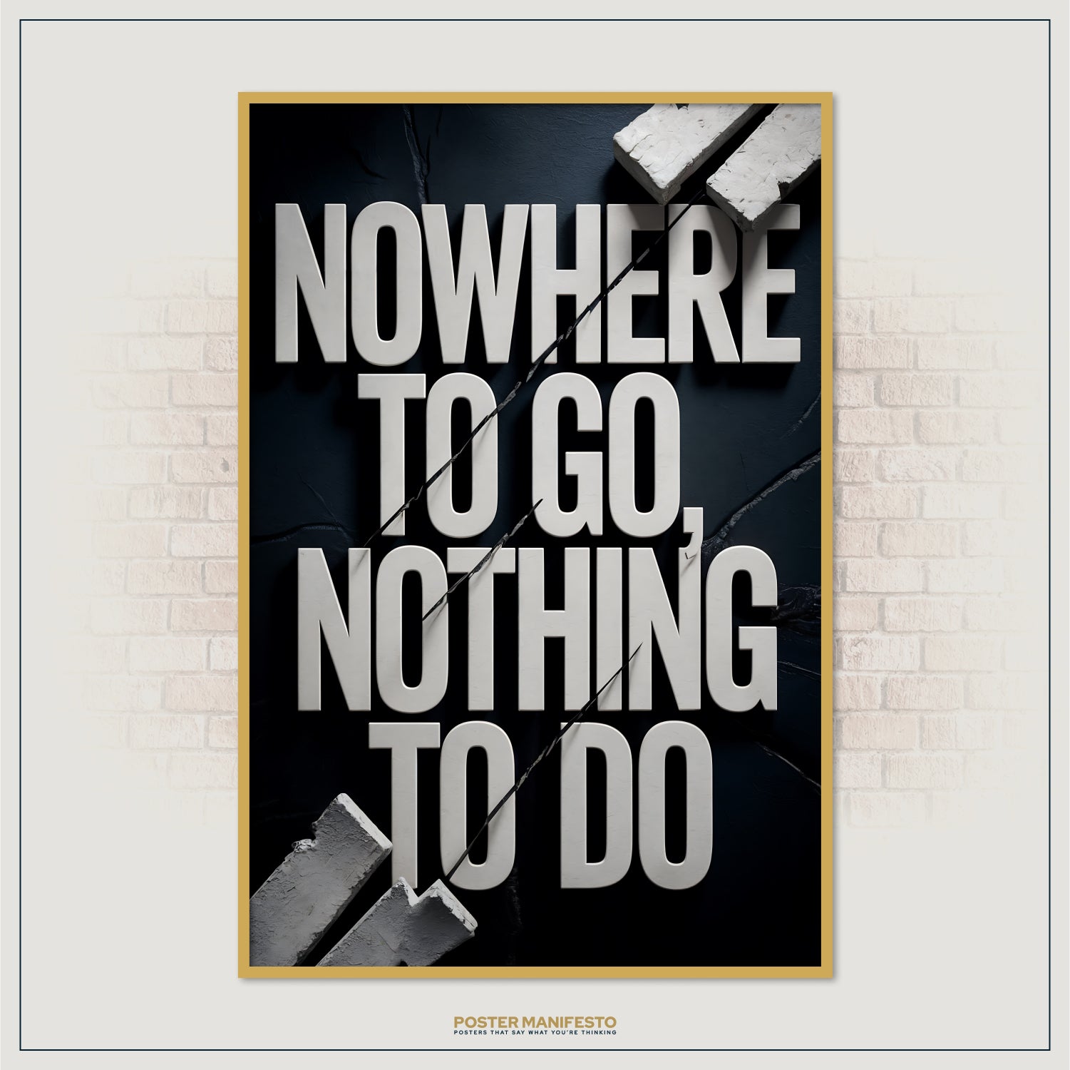 Modern poster with 3D effect typography and fractured backdrop