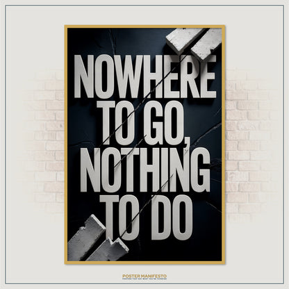 Modern poster with 3D effect typography and fractured backdrop