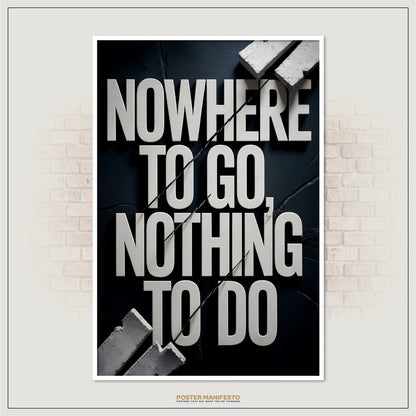 Industrial-style office decor print with bold sarcastic message