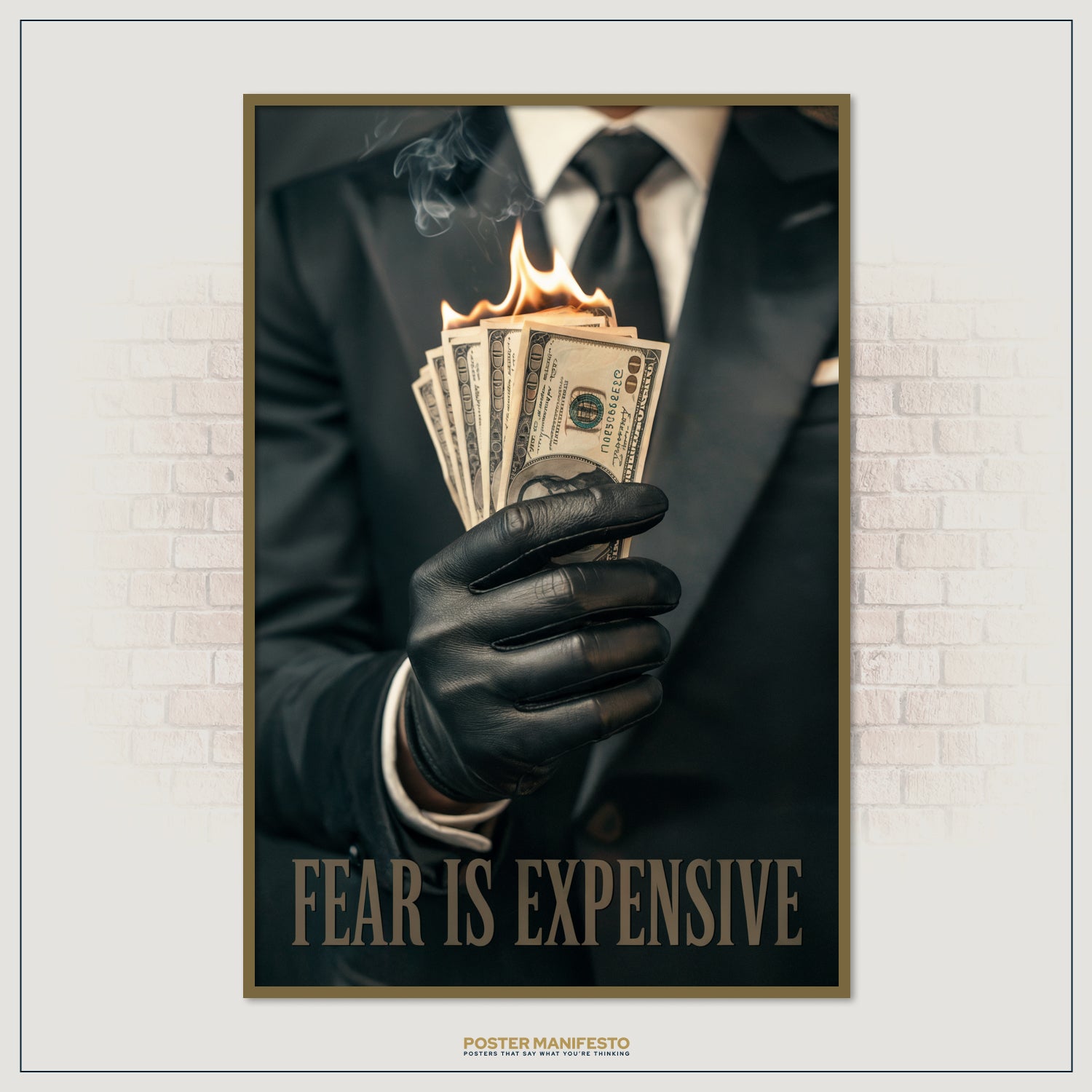 Fear Is Expensive motivational wall art for entrepreneurs.