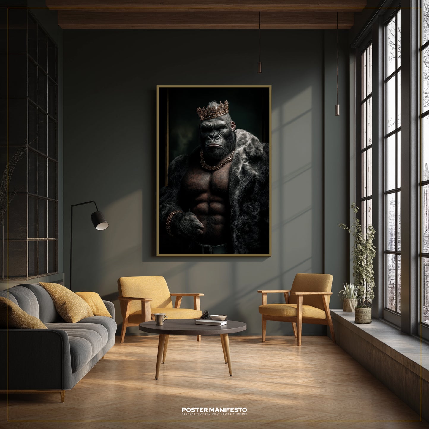 Crowned Hustle Beast – Gorilla Power Money Poster