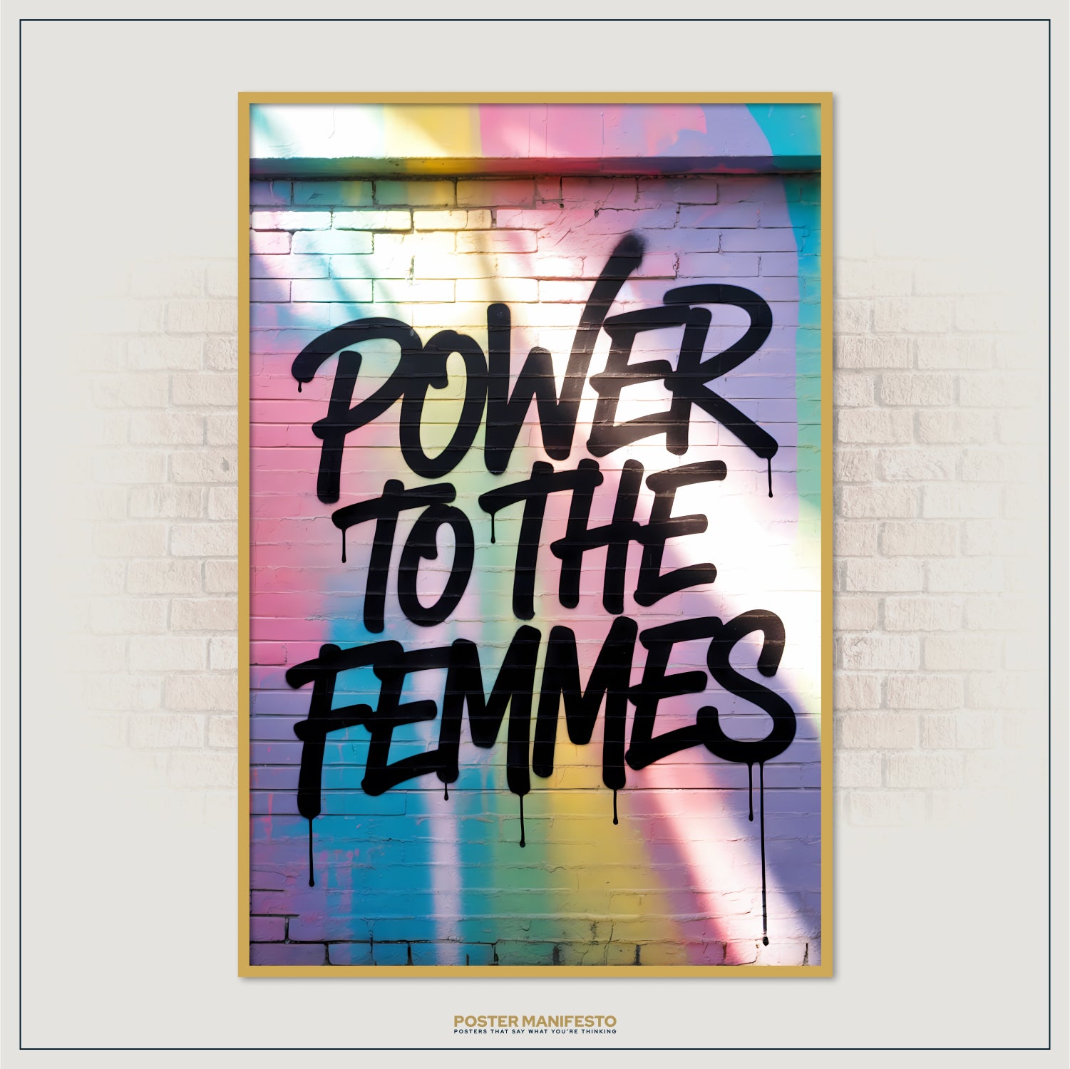 Feminist empowerment poster with urban graffiti style