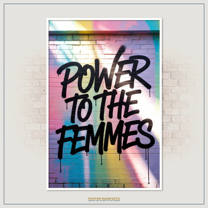 Colorful brick wall art with powerful activist typography