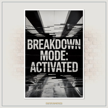 Distressed typography design representing burnout and mental strain