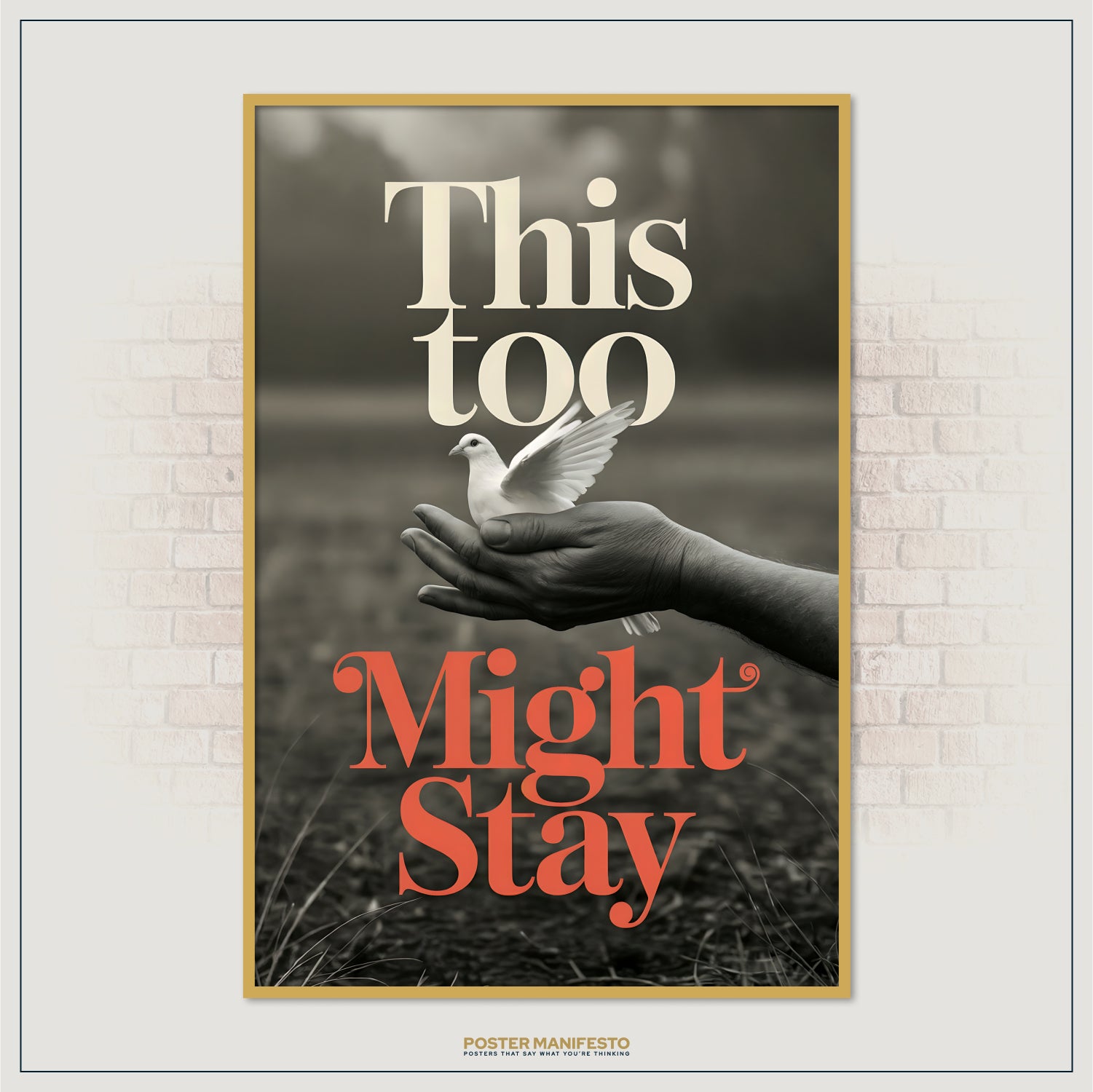 Cinematic dove photography with mindful quote in elegant typography