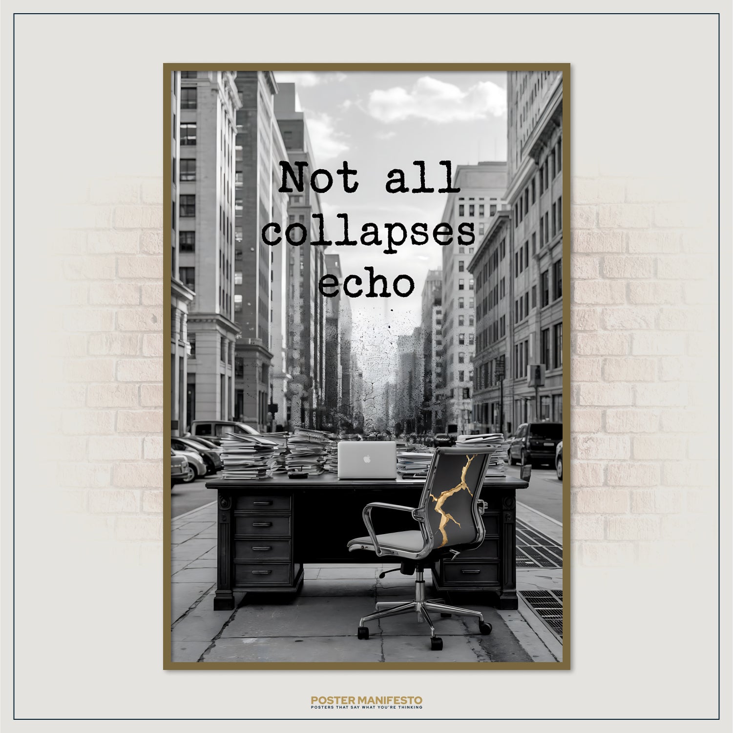 Conceptual city photography showing silent struggle and workplace collapse
