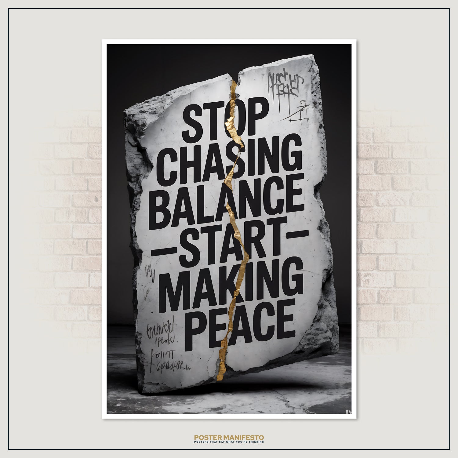 Modern graffiti-inspired poster promoting acceptance and inner harmony