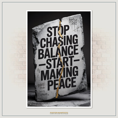 Modern graffiti-inspired poster promoting acceptance and inner harmony