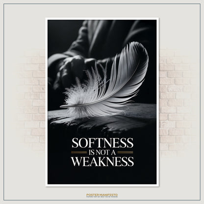 Gentle strength themed poster in elegant black and white style