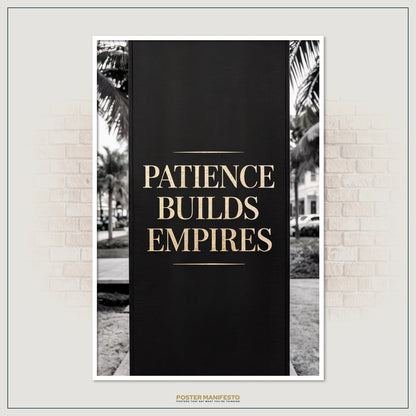 Motivational artwork with bold typography highlighting discipline and ambition.