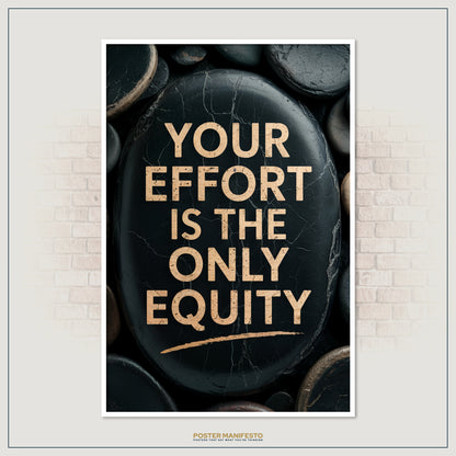 Gold lettering on stone surface delivering a powerful success-driven quote.