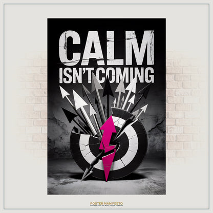 Sarcastic wall art with dynamic arrow burst and distressed text design