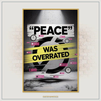 Anti-motivation design with clocks, message icons, and bold typography