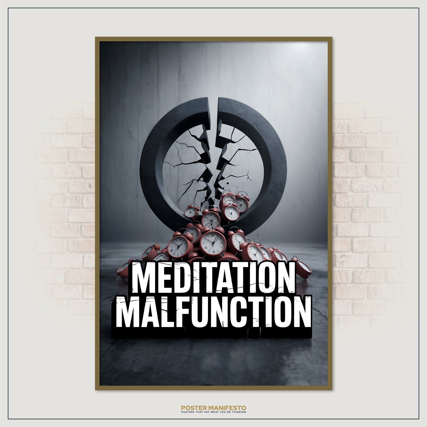 Photorealistic design of alarm clocks under shattered meditation ring