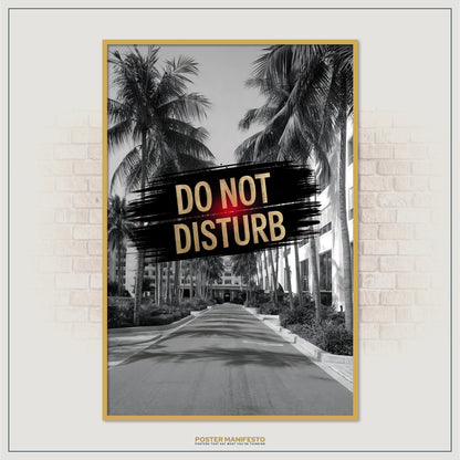 Minimalist palm tree art print with bold privacy message