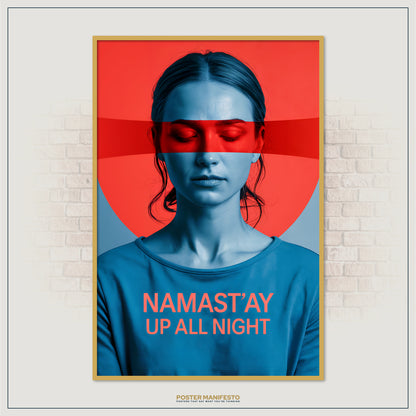 Sarcastic meditation wall art in bold modern colors